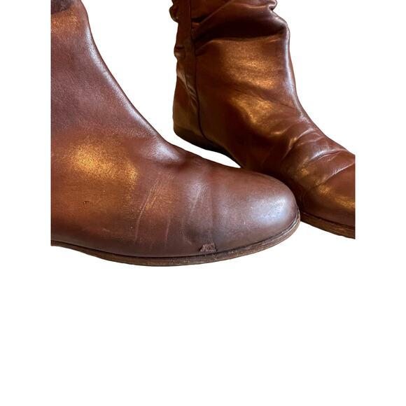 Gucci Leather Slouchy Flat Ankle Boots Brown 8 - Picture 8 of 15